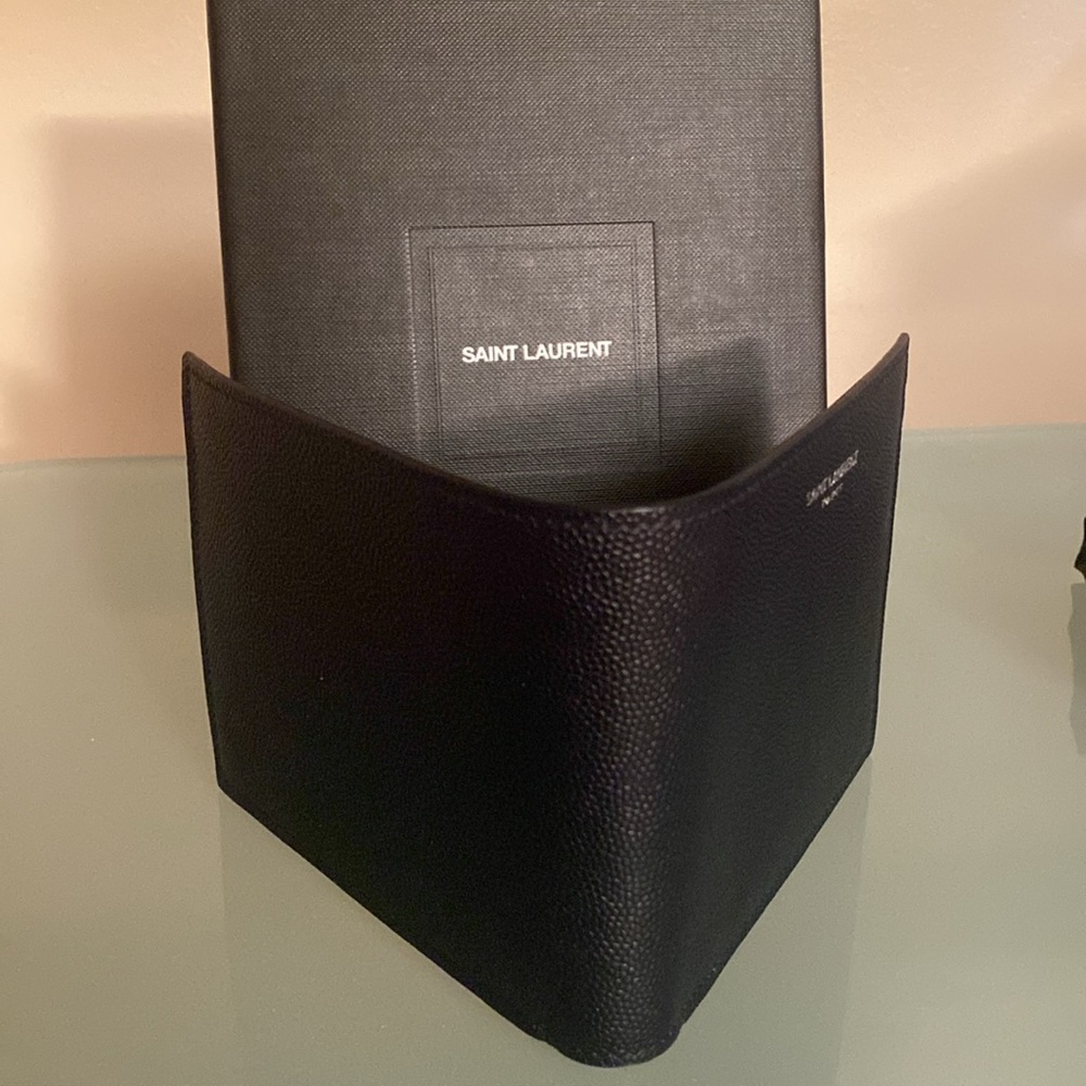 NIB Auth YVES SAINT LAURENT YSL leather WALLET w/ dust bag Made in ITALY - Picture 5 of 16